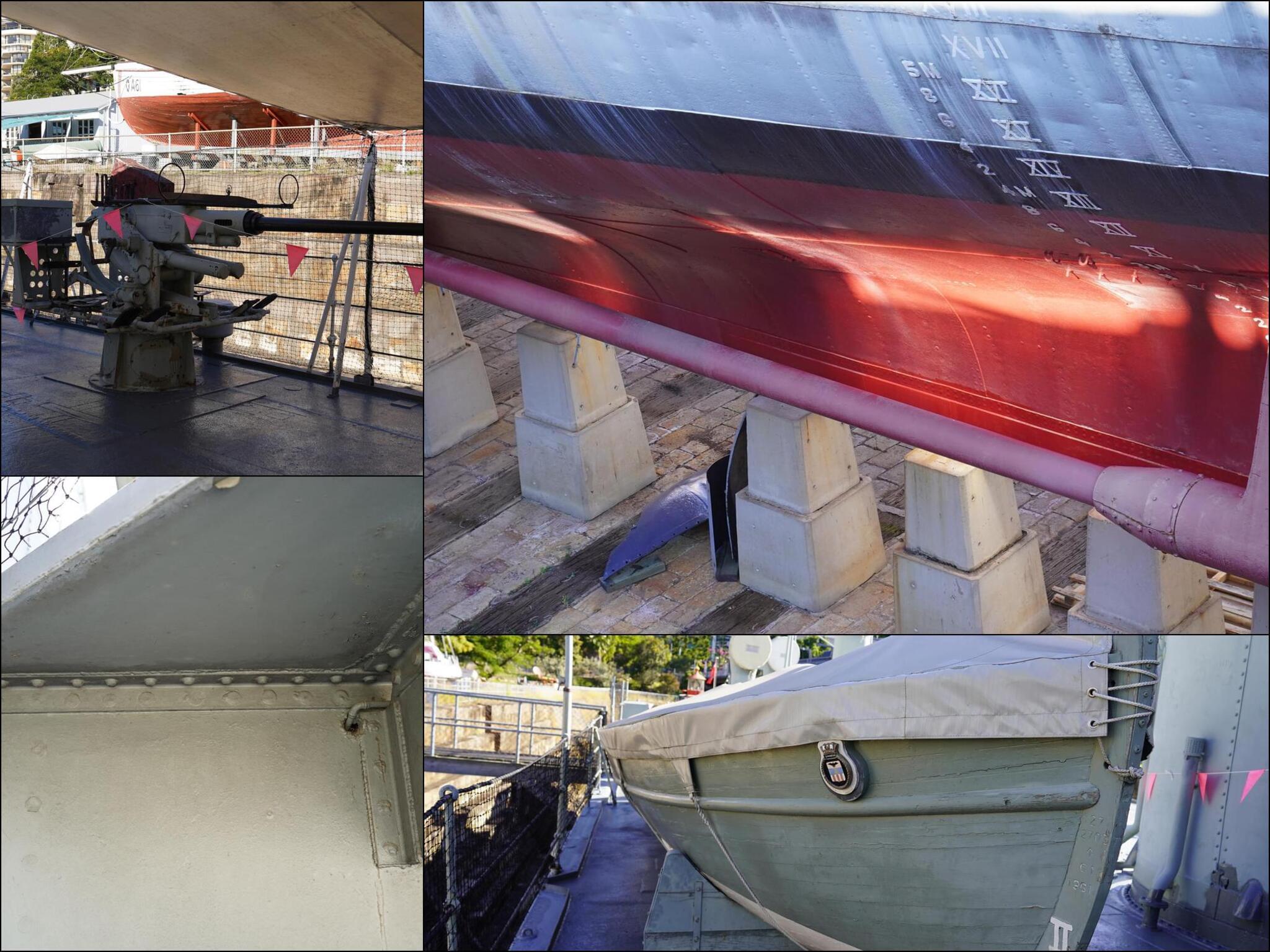WWII Navy Frigate in Dry Dock