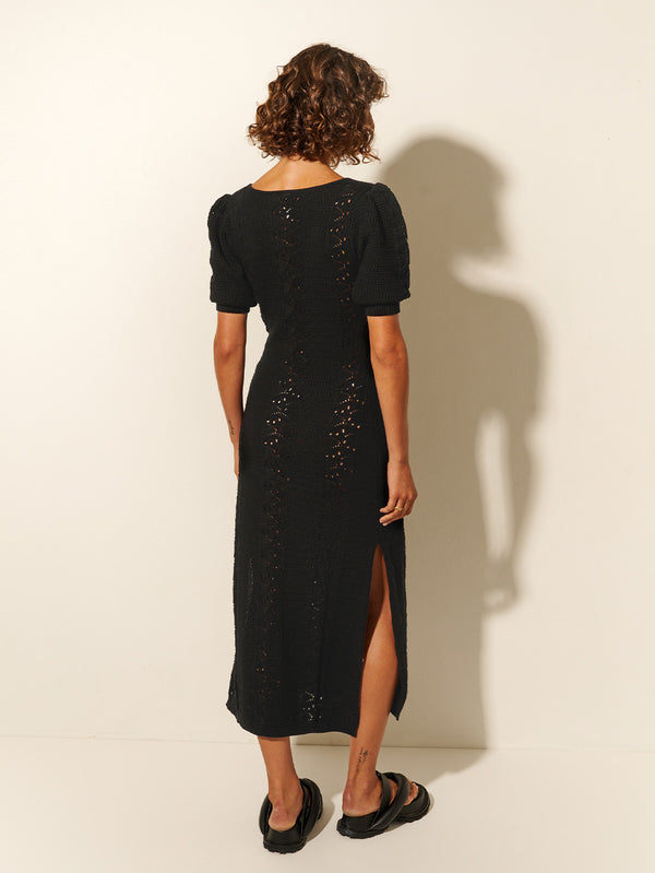 Helena Knit Midi Dress Black KIVARI