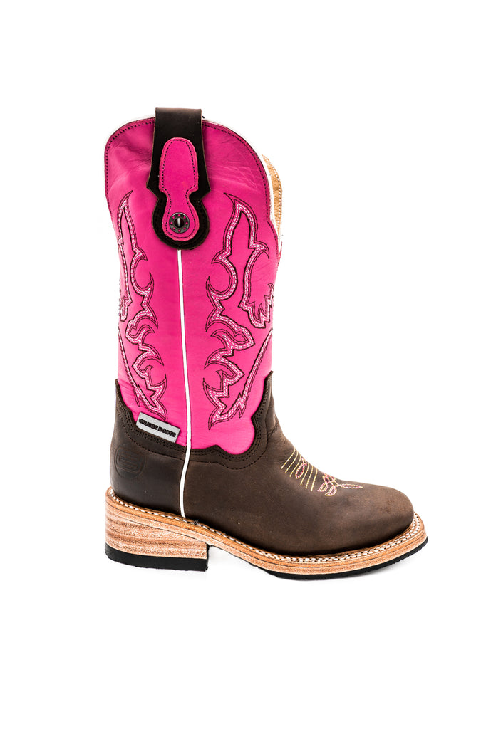 kids pink work boots