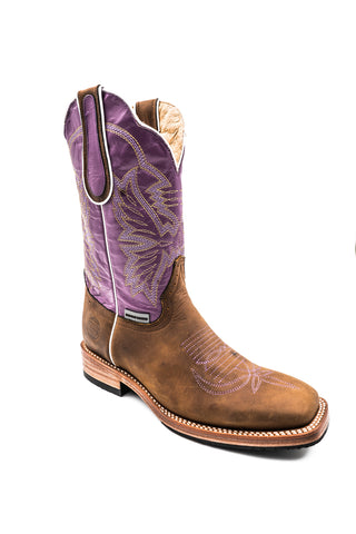 purple square toe boots