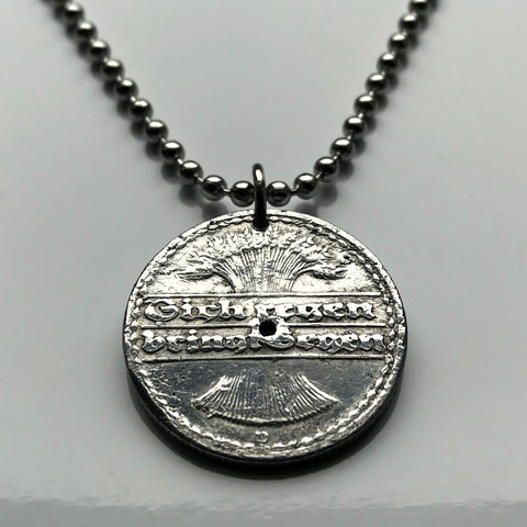 German Eagle Coin Pendant and Necklace, Germany 1 Mark Eagle Coin Hand ...