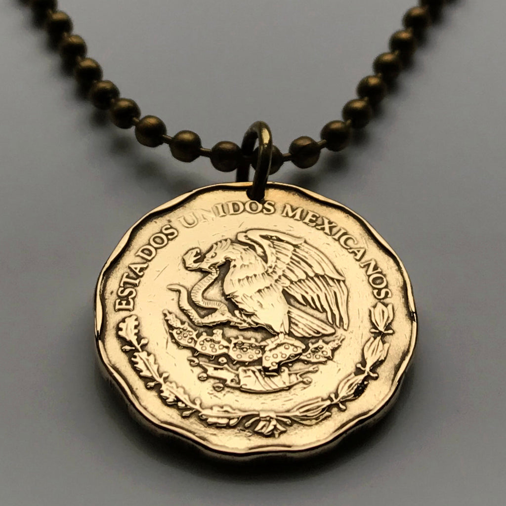 1993 Mexico 50 Centavos coin pendant Mexican golden eagle aguila Piedr –  coinedJewelry®