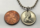 1995 New Zealand 5 Cent coin pendant Tuatara Lizard reptile iguana dragon UK British endemic animal Hawaiki Maori Polynesia n000243