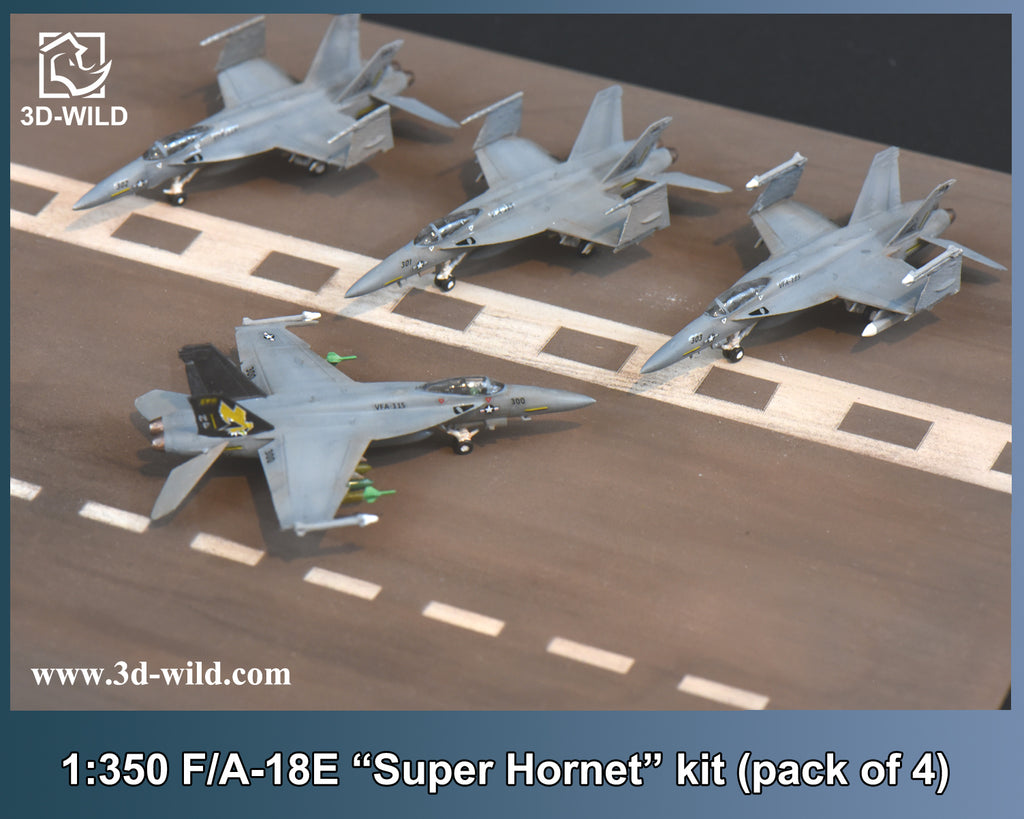 1:350 F/A-18F Super Hornet kit (pack of 4) – 3D-WILD