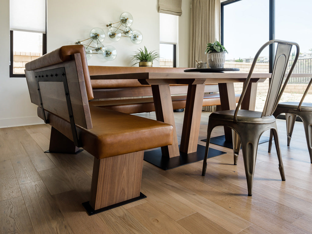 Walnut Dining Table Industrial Mid Century Modern Fusion 