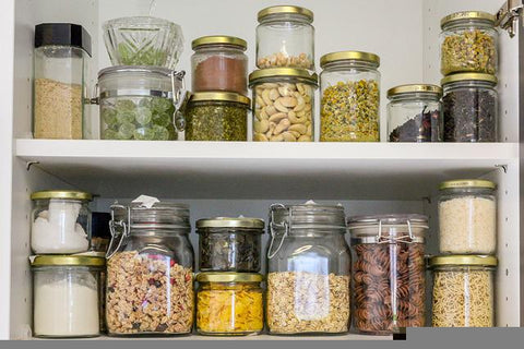 Pantry holding glass jars