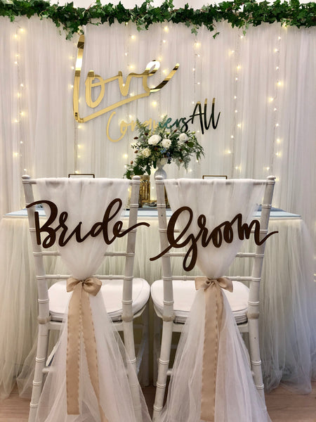 Bride And Groom Wooden Chair Signage Props And Crafts 3449