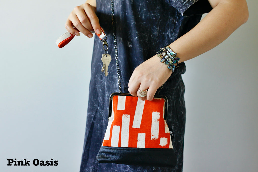 Handmade Wristlet Bag with Chain Strap | PINKOASIS