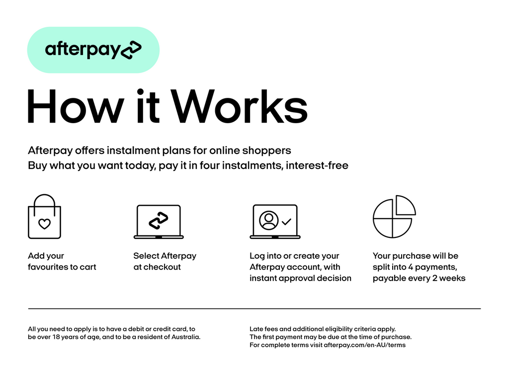 Afterpay How it Works on PINKOASIS