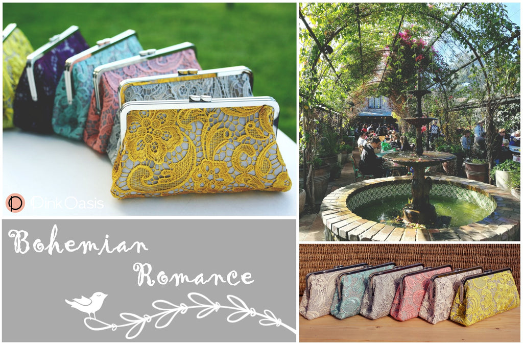 Bohemian Romance Lace Brdiesmaids Clutches for Wedding Gift | PINKOASIS