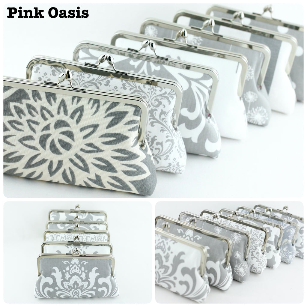 Handmade Grey Bridesmaid Clutches | PINKOASIS