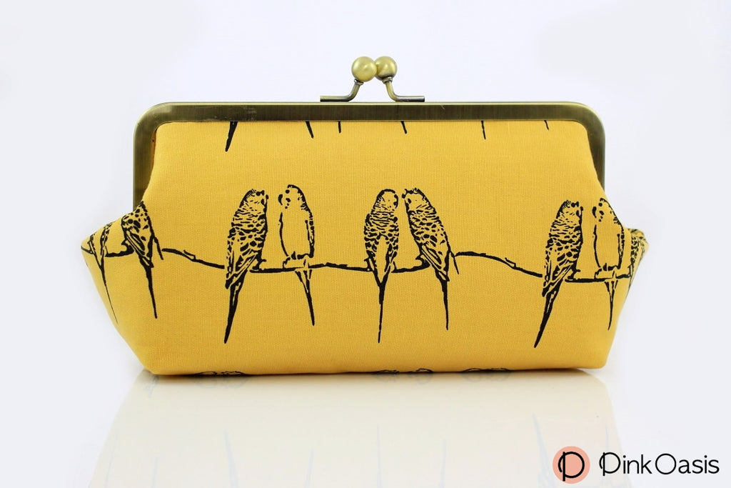Yellow Parrot Songbird Makeup Clutch Bag | PINKOASIS