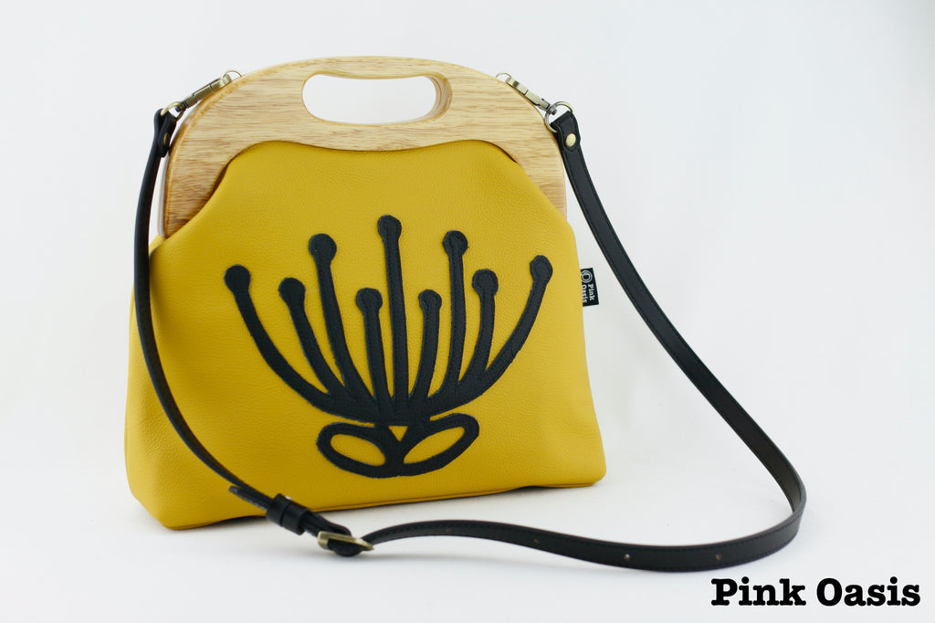 Waratah Leather Bag with Strap | PINKOASIS