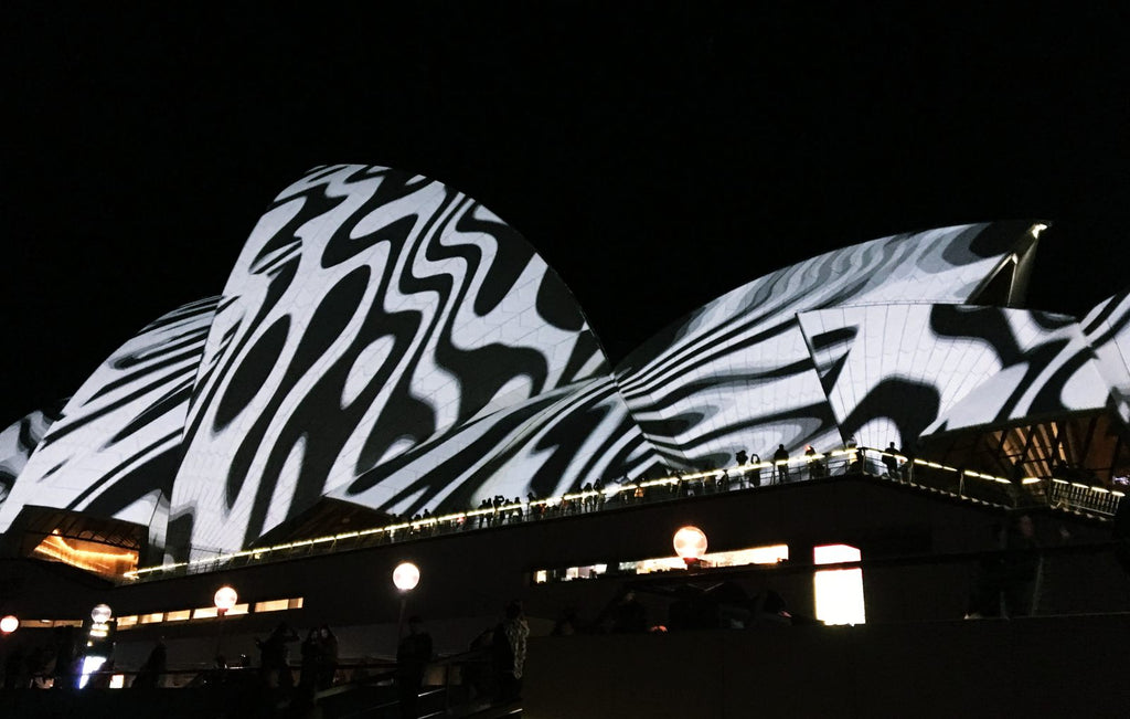 Zebra Pattern Shown on Opera House Vivid Sydney 2018