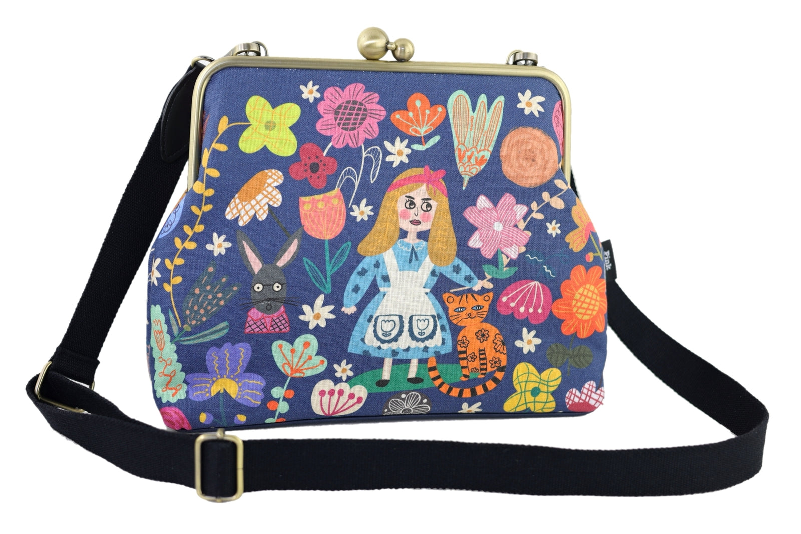 Alice in wonderland large capacity side bag carry as handbag/shoulder Sky  Blue