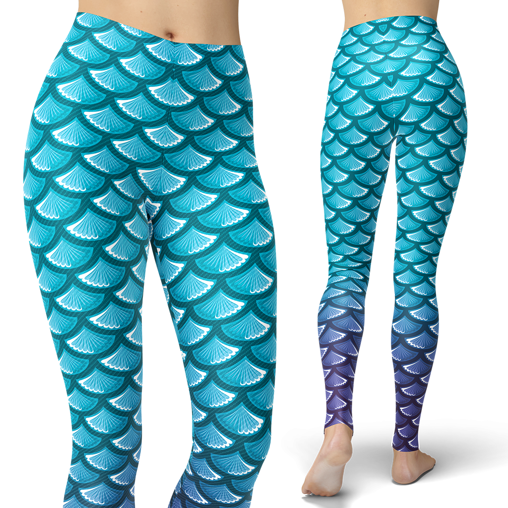 Mermaid Leggings - Women's Activewear Leggings - Scuba ...