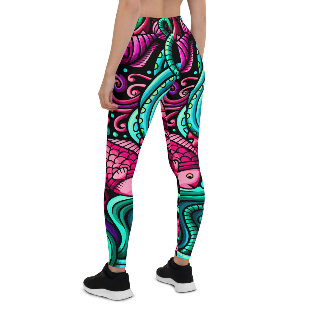 Sea Life Leggings Women S Activewear Leggings Scuba Diving Addicts