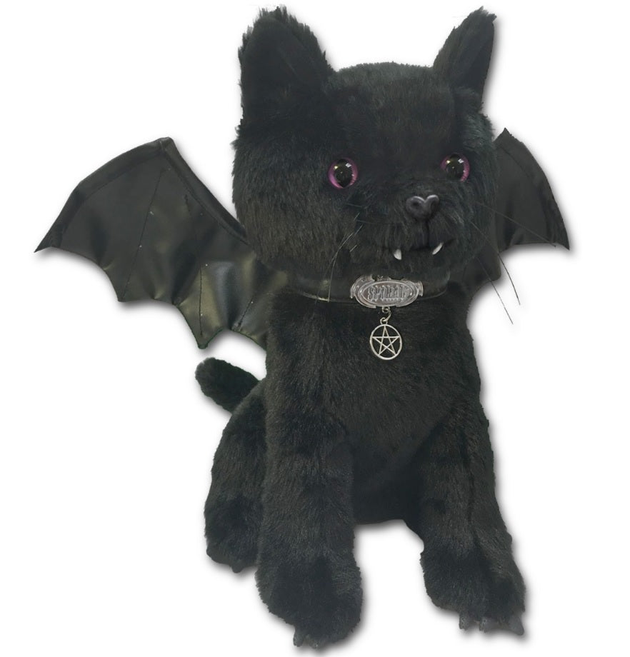 Bat Cat Plushie – Midnight Rose 