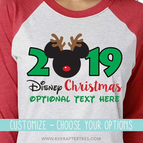 Customize Matching Reindeer Ears 19 21 Disney Family Vacation Christmas T Shirts Ever After Tees