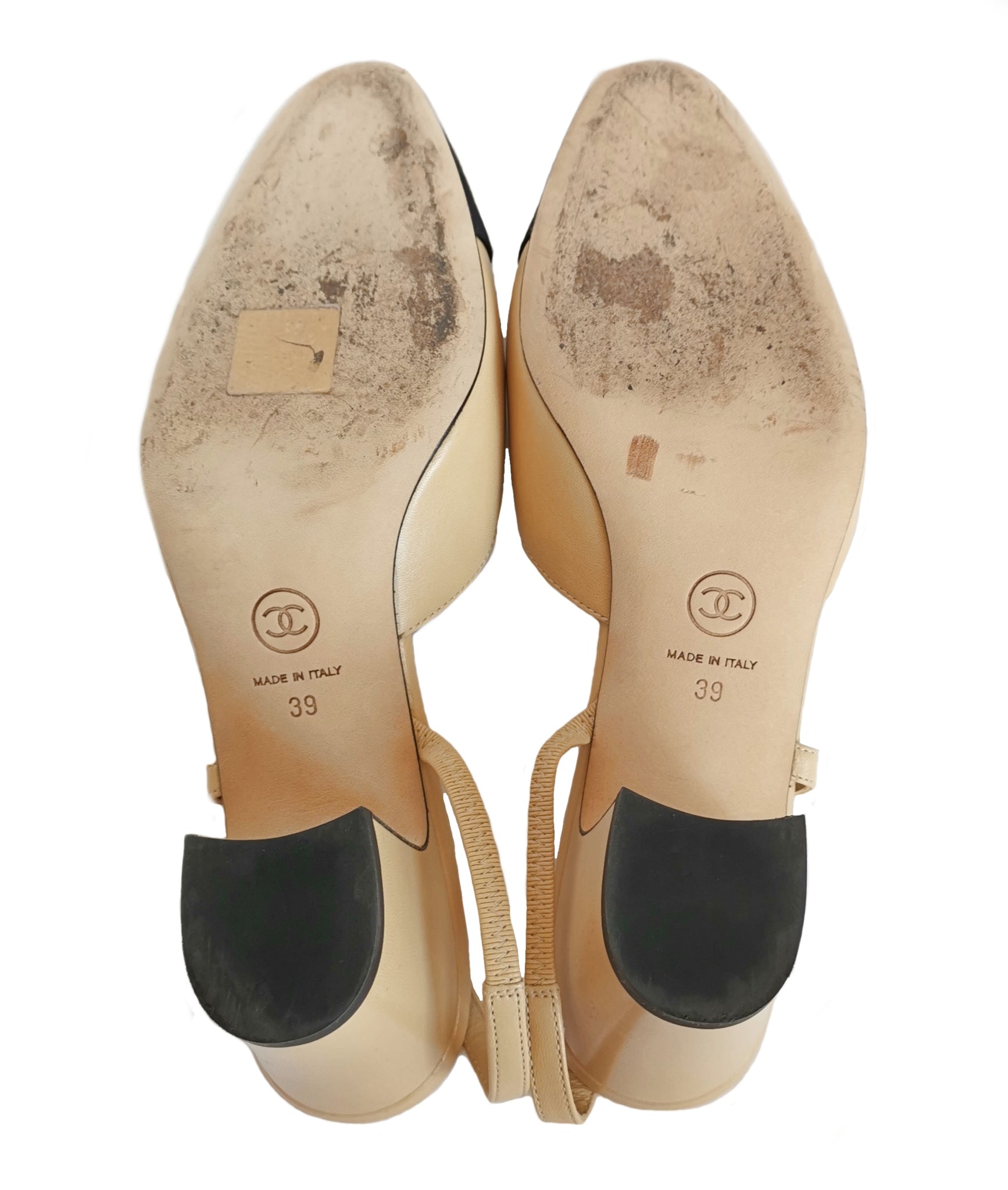 chanel goatskin and grosgrain slingback pumps