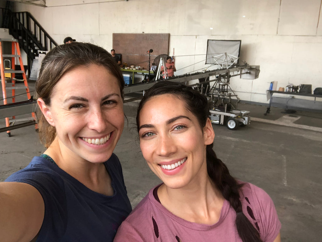 picture of director and gymnast selfie, smiling