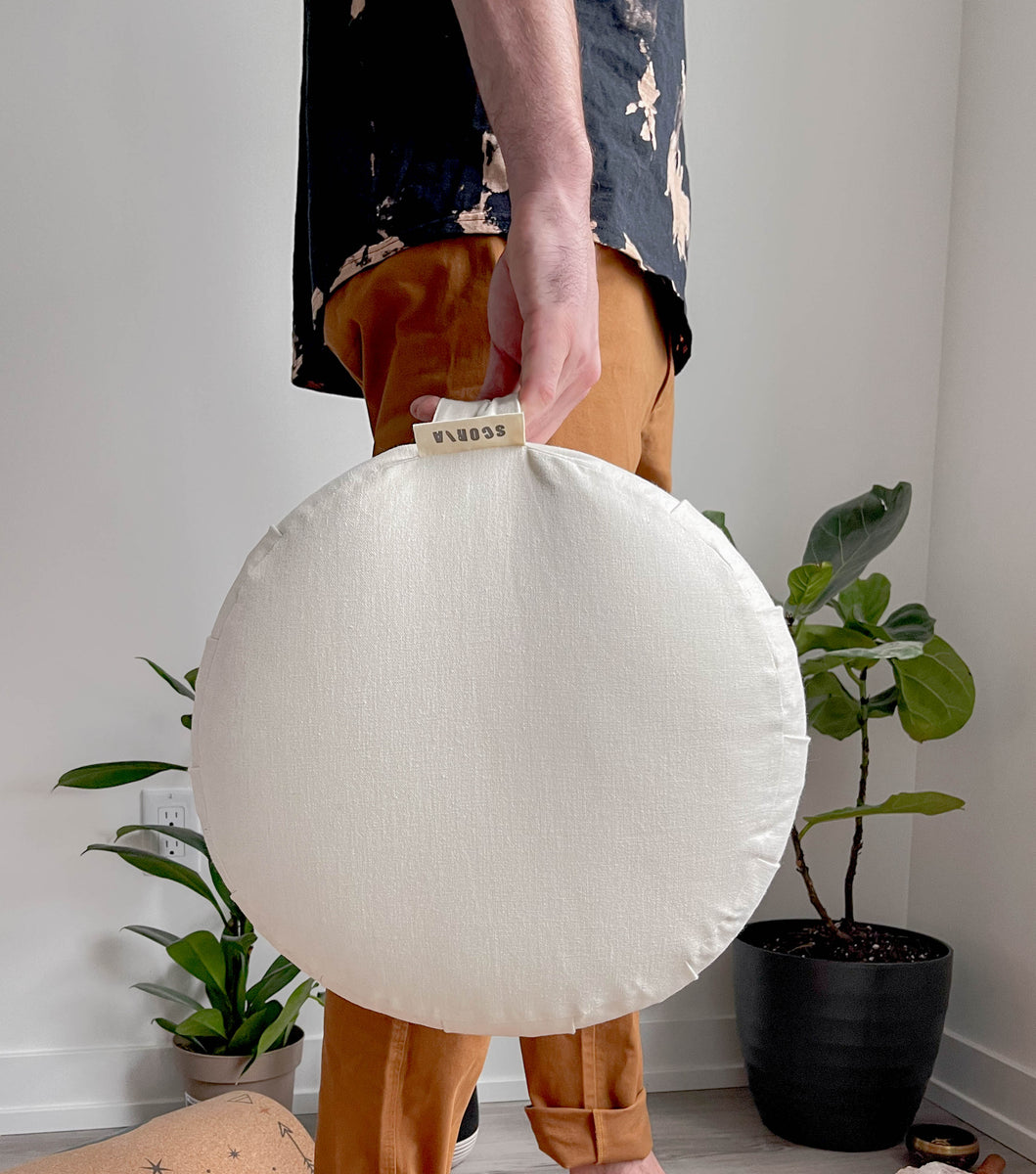 Zafu Natural Meditation Cushion | Sandy White