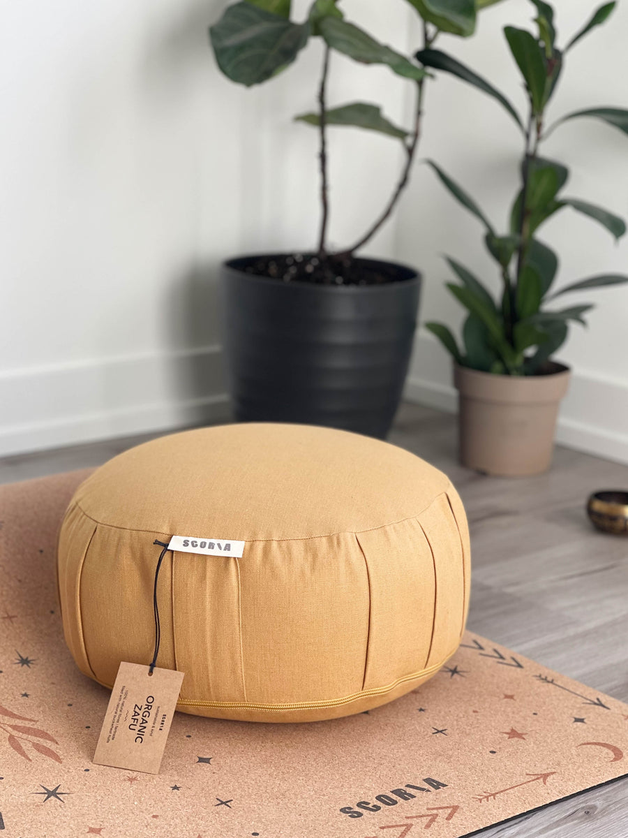 Zafu Natural Meditation Cushion | Amber Gold