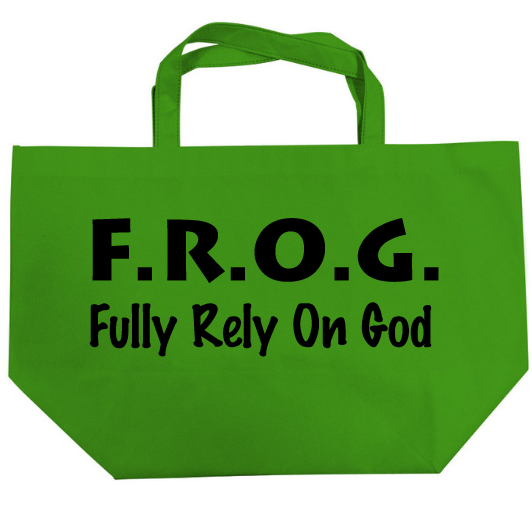 Fully Rely On God Tote Bags Bulk, F.R.O.G. Items, Party Bags