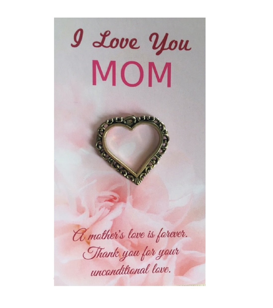 I Love You Mom Pink Mother S Day Cards With Heart Pins 10 Pack Christian Book And Toys