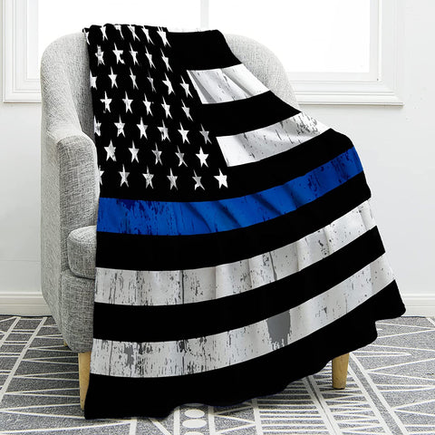 Thin Blue Line Police Blanket
