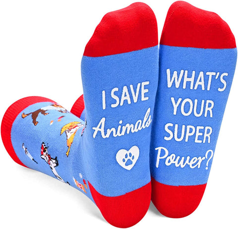 I Save Animals What's Your Superpower? Socks