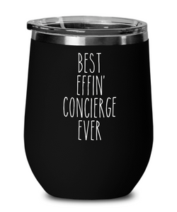 Gift For Concierge Best Effin' Concierge Ever Insulated Wine Tumbler 12oz Travel Cup Funny Coworker Gifts