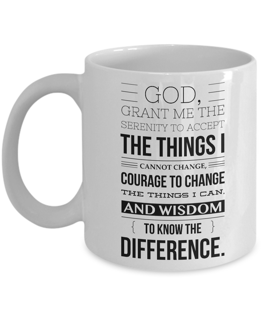 Serenity Prayer Mug One Year Sober Anniversary Gift Aa Coffee Cup Sobriety