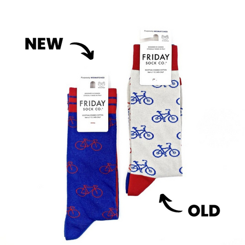 Red and Blue Bike Socks