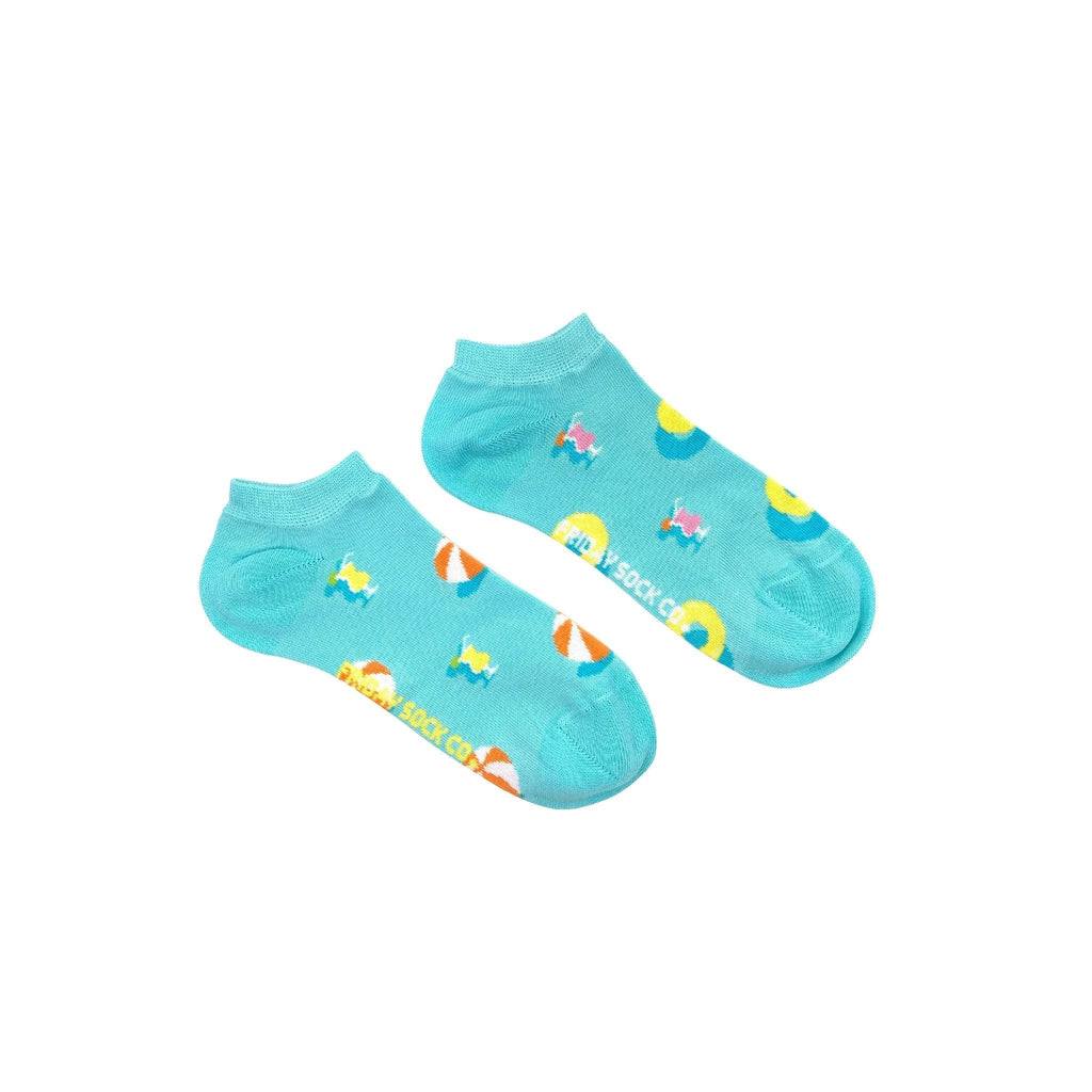 Women's Pool Floaty Ankle Socks, Mismatched by Design