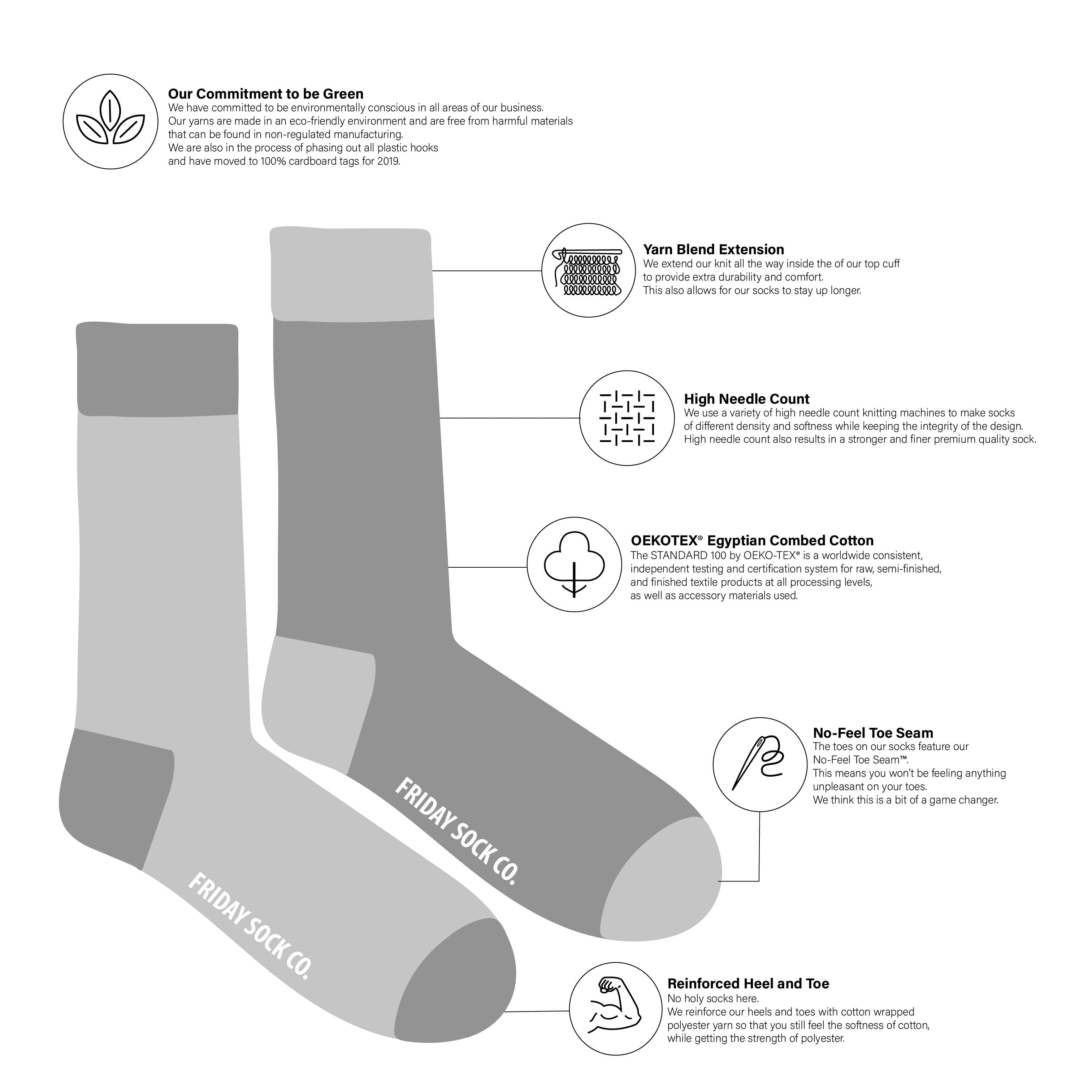reinforced heel and toe men's socks
