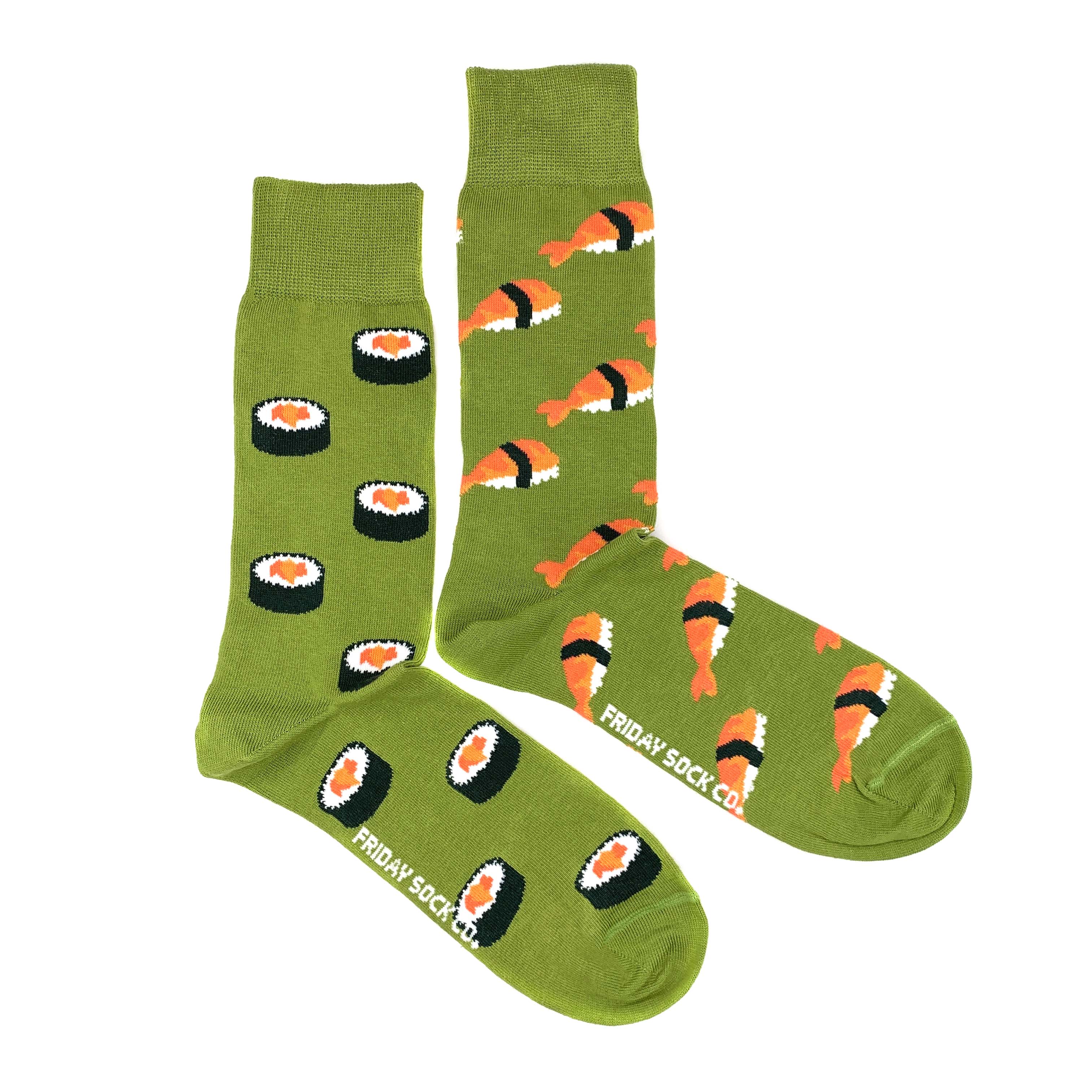 Men's Green Sushi Socks | Mismatched by Design | Friday Sock Co.