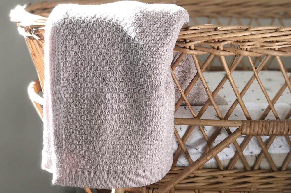 100% Merino Baby Blanket Basket Weave