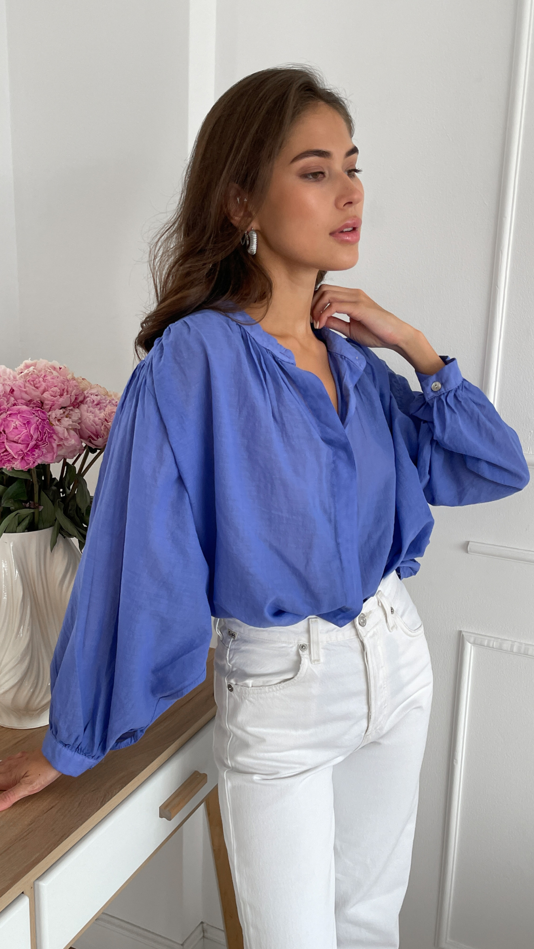 MAYA BLOUSE - JEANS BLUE