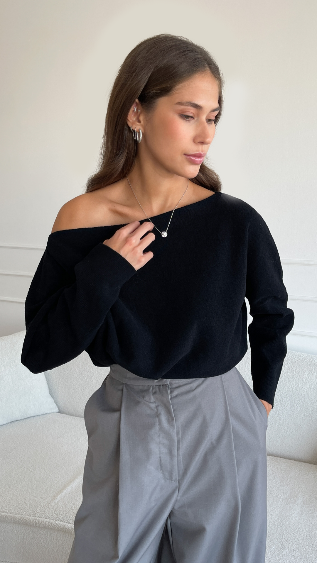 ALEXA ASYMMETRIC JUMPER - MIDNIGHT