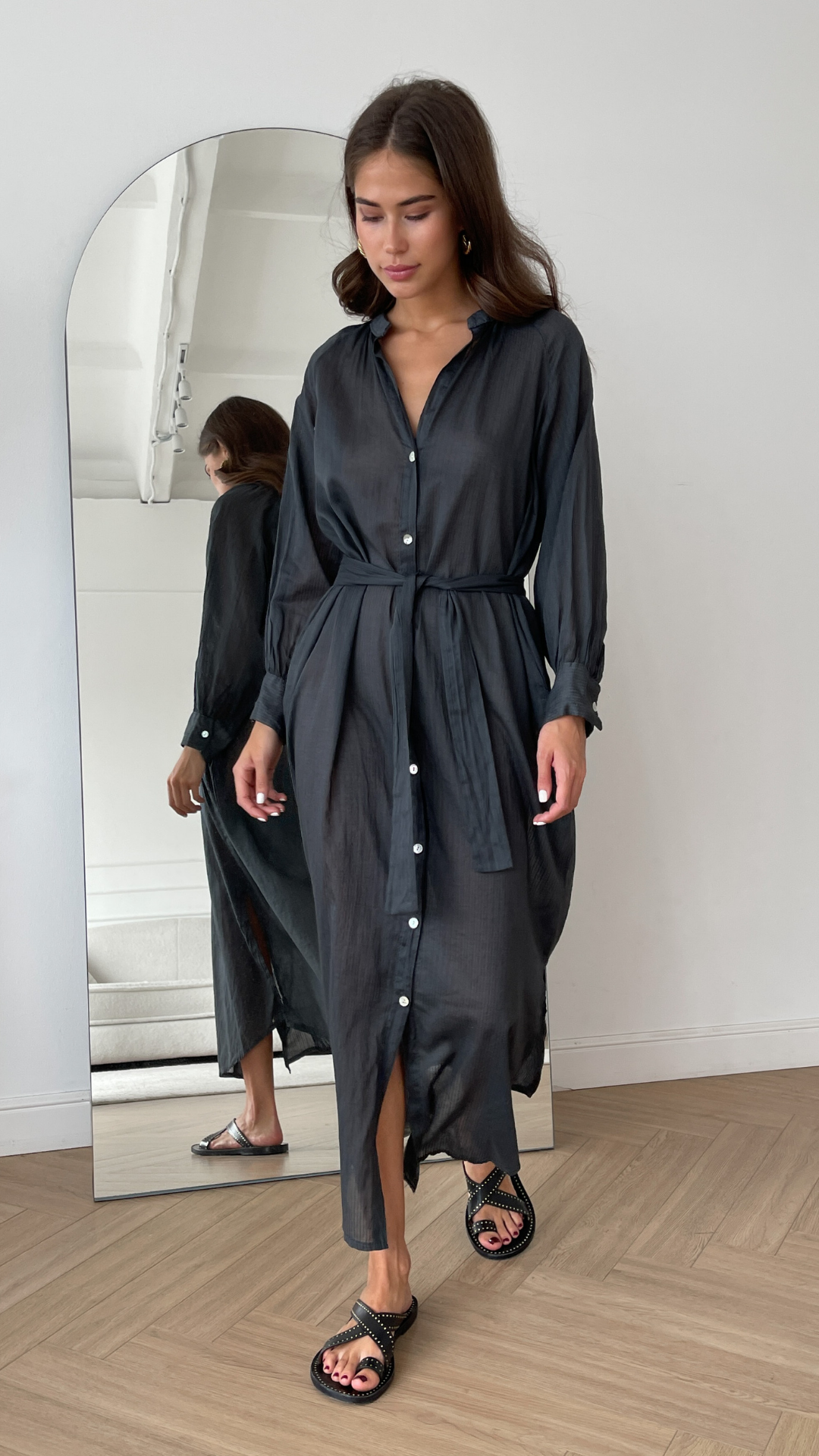 JADE SHIRT DRESS - MIDNIGHT