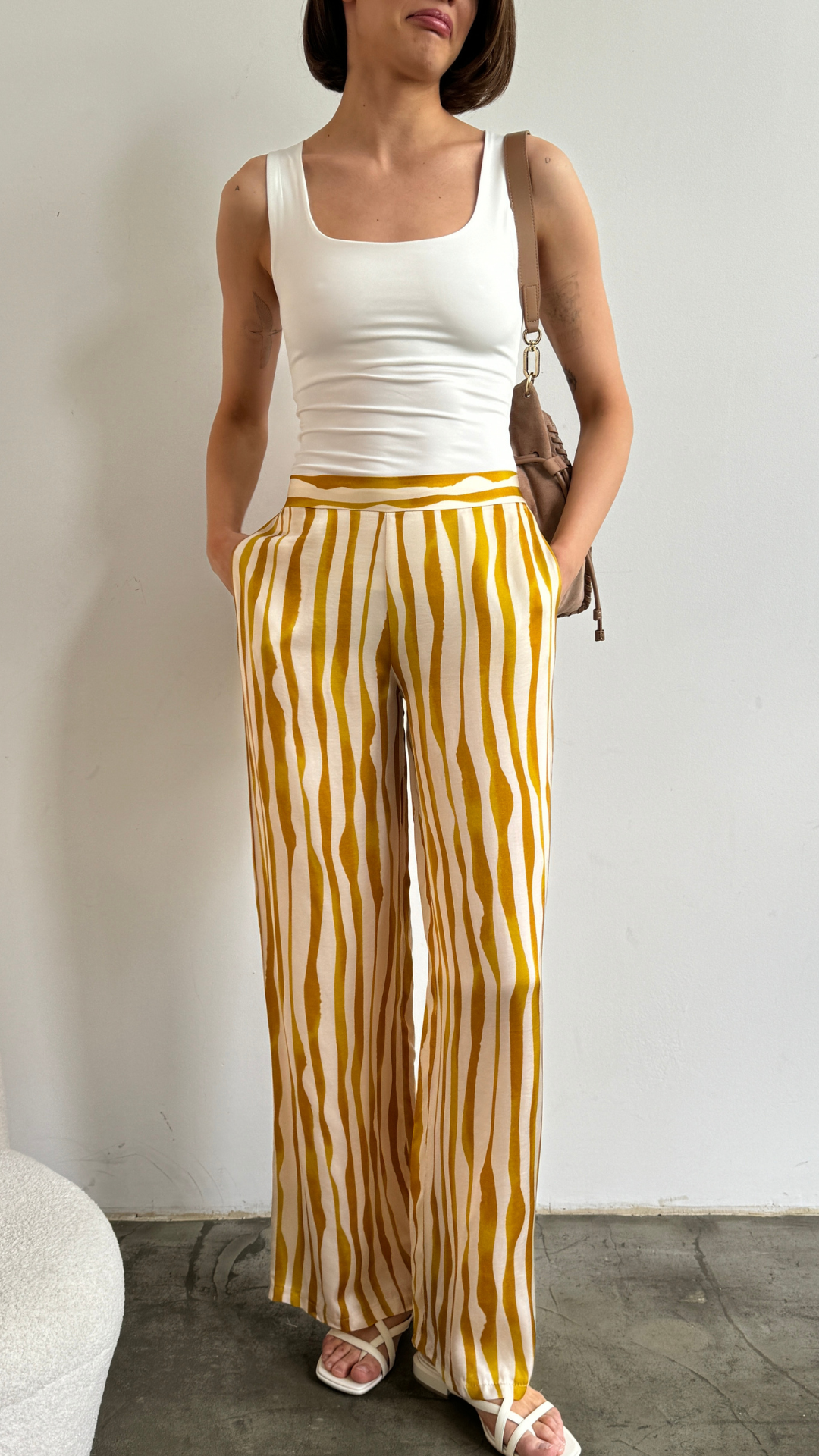 EMERSON TROUSERS  - OCHRE PRINT