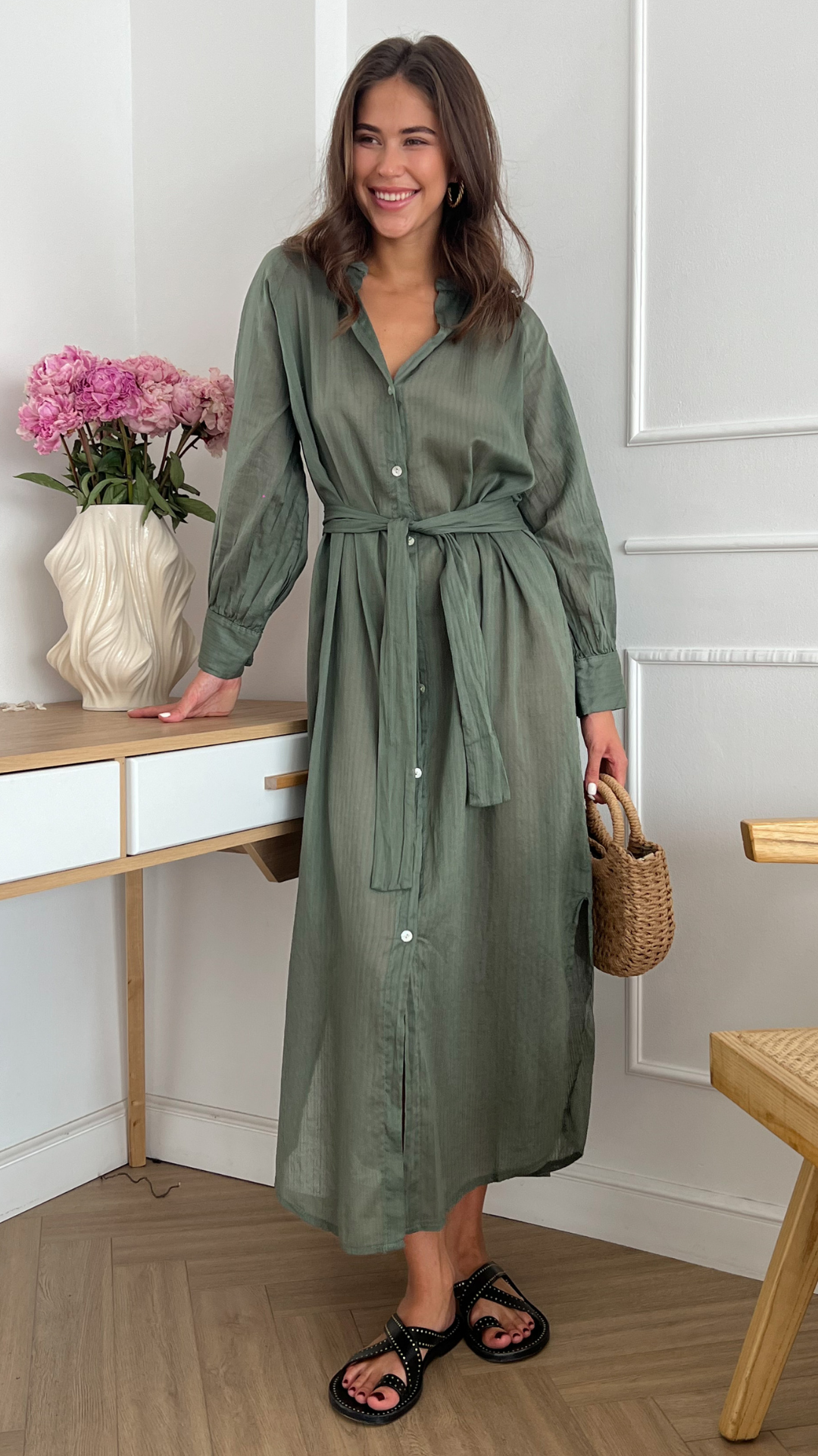 JADE SHIRT DRESS - KHAKI