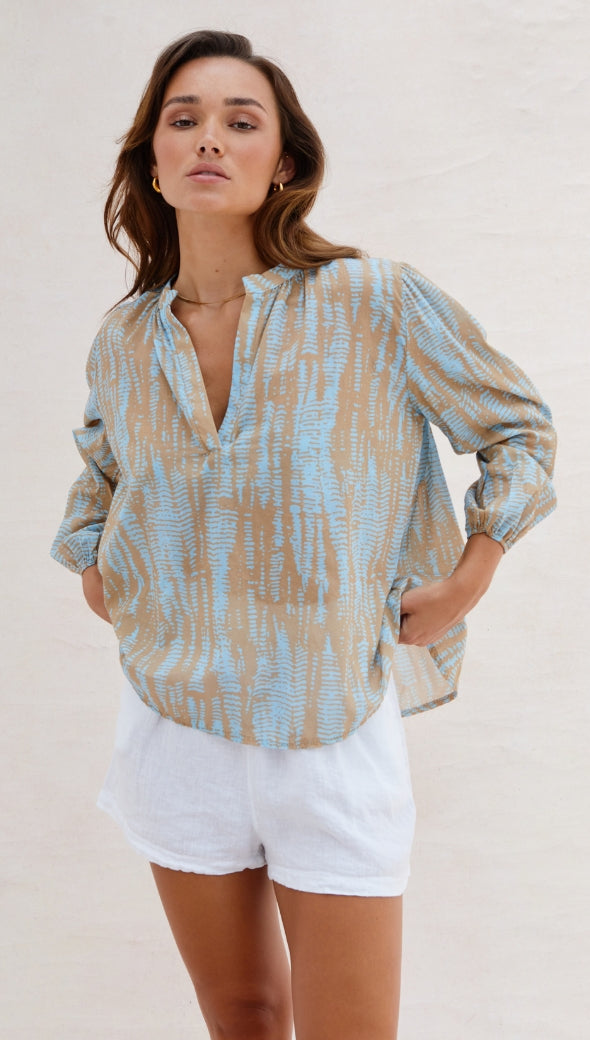 MAE BLOUSE - SAND AND SEA