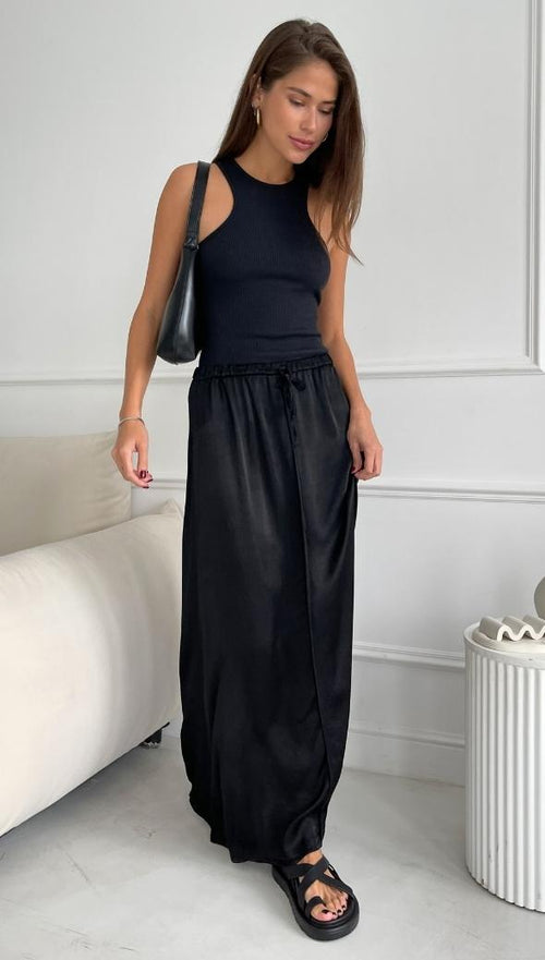 CH Solange Slip Dress - Black - Boutique Evasion + Vendredi Chic