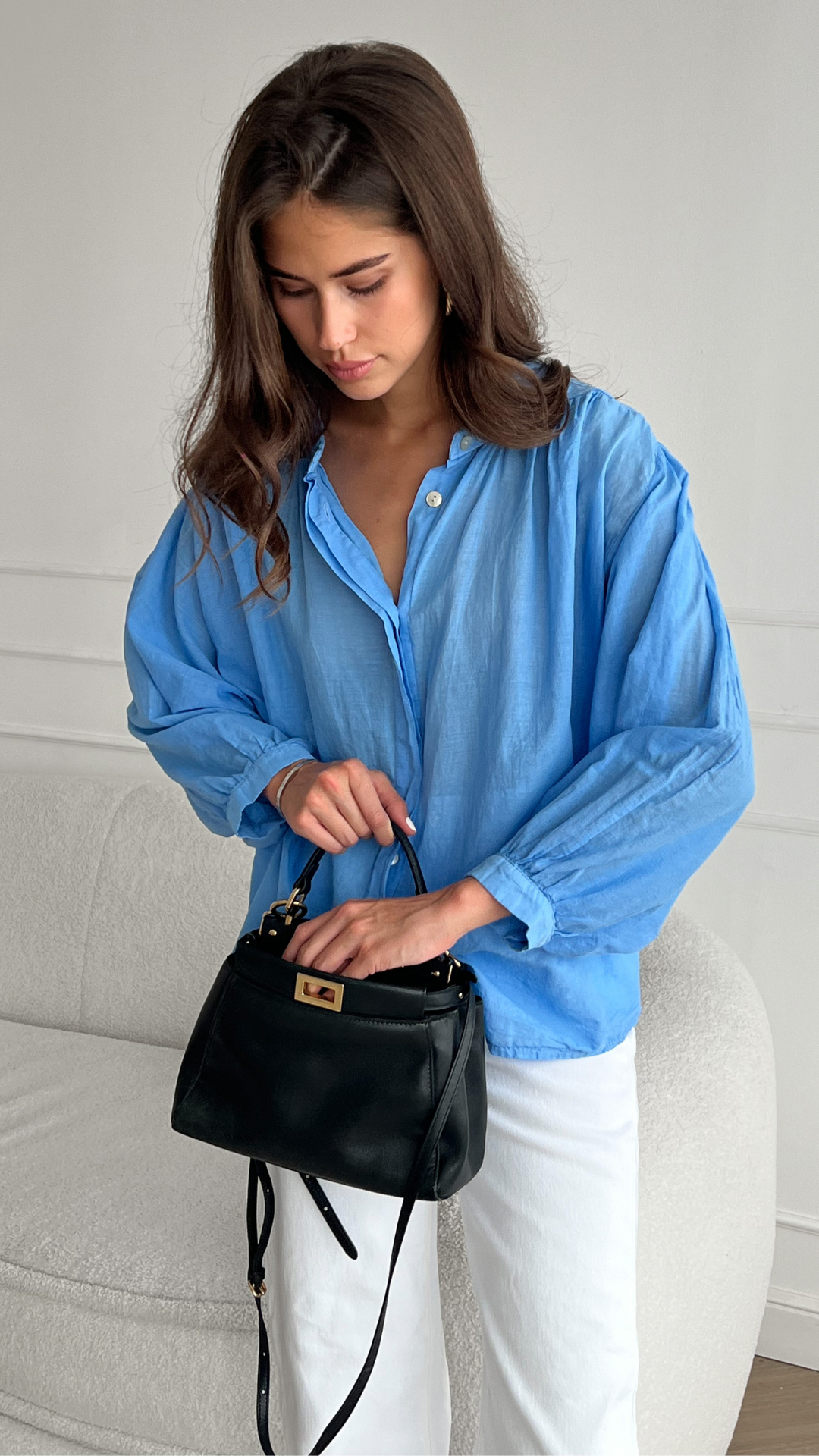 MAYA BLOUSE - CORNFLOWER BLUE