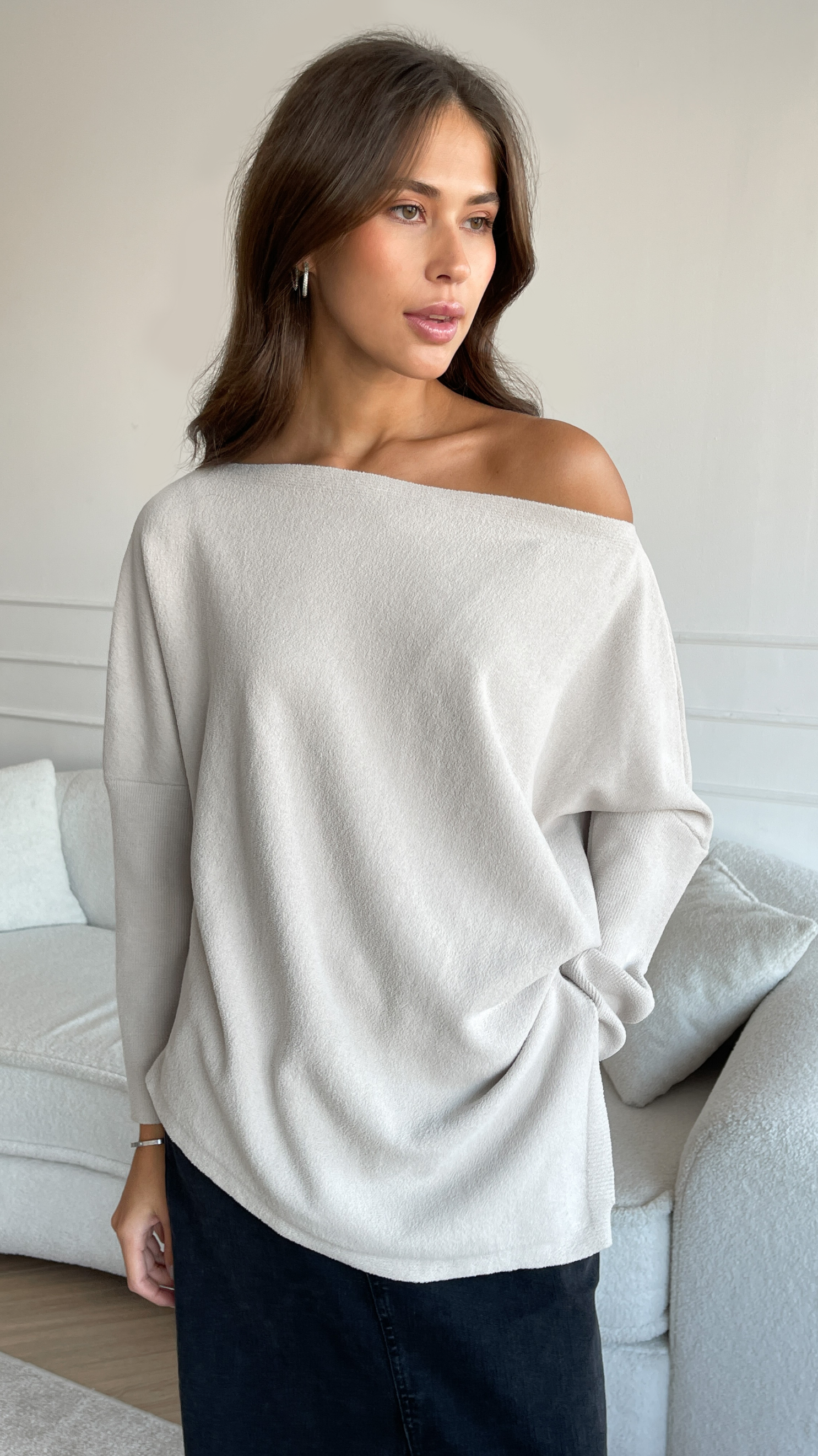 ALEXA ASYMMETRIC JUMPER - MOONBEAM