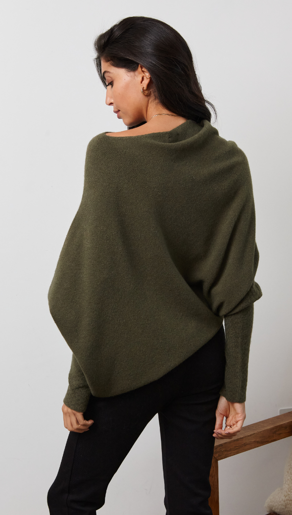 ALISSA ASYMMETRIC KNIT - KHAKI