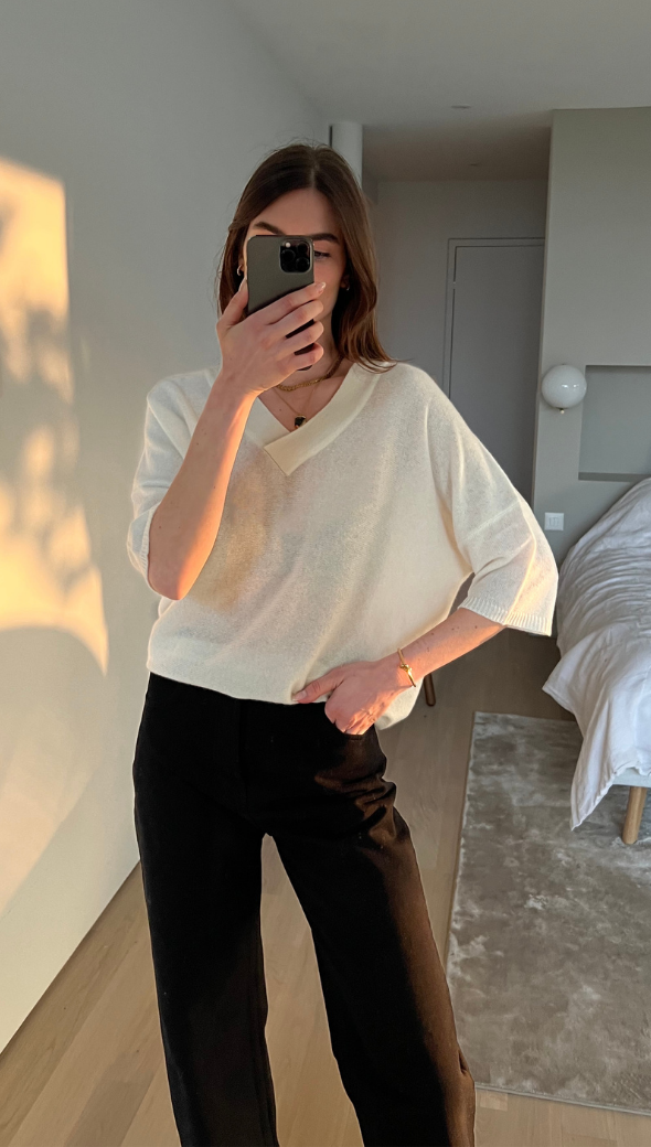 CEDAR CASHMERE SWEATER - IVORY