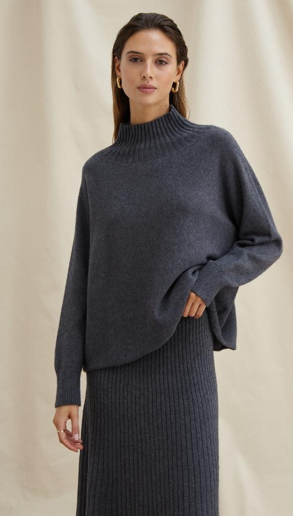 ALMA SWEATER - ANTHRACITE